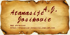 Atanasije Josipović vizit kartica